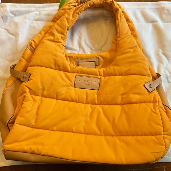 Kate Spade mustard color puffy bag with dust bag - Picture 5 of 7